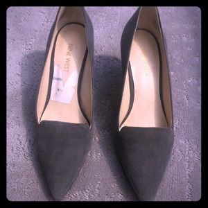 Gray Suede Nine West Kitten Heels- 5.5